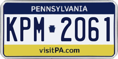 PA license plate KPM2061