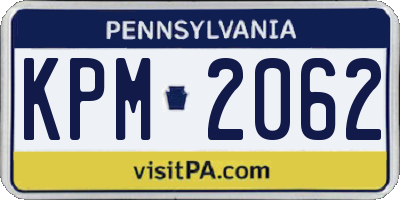 PA license plate KPM2062