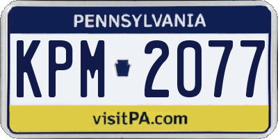 PA license plate KPM2077