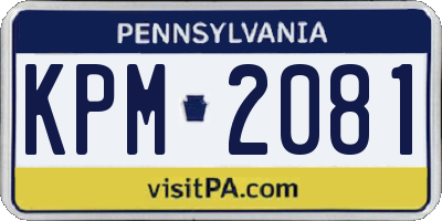 PA license plate KPM2081