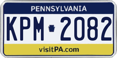 PA license plate KPM2082