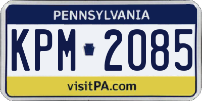 PA license plate KPM2085