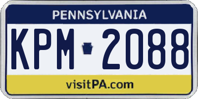 PA license plate KPM2088