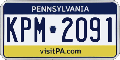 PA license plate KPM2091