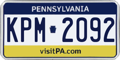 PA license plate KPM2092