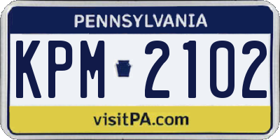 PA license plate KPM2102