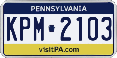PA license plate KPM2103