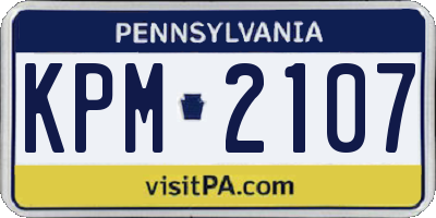 PA license plate KPM2107