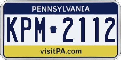 PA license plate KPM2112