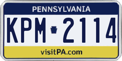 PA license plate KPM2114