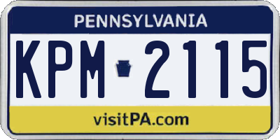 PA license plate KPM2115