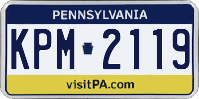 PA license plate KPM2119