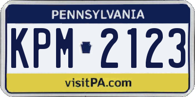 PA license plate KPM2123