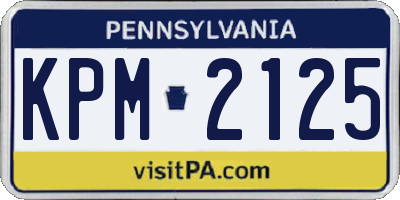 PA license plate KPM2125