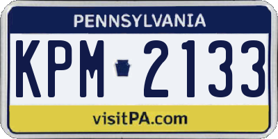PA license plate KPM2133