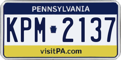PA license plate KPM2137