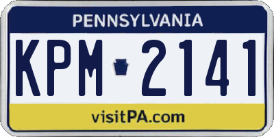 PA license plate KPM2141