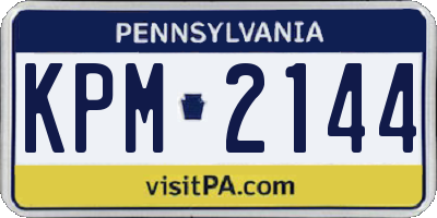 PA license plate KPM2144