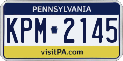 PA license plate KPM2145