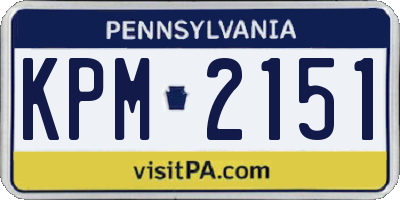 PA license plate KPM2151