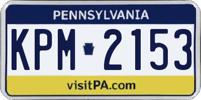 PA license plate KPM2153