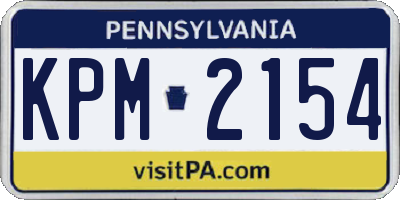 PA license plate KPM2154