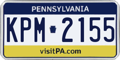 PA license plate KPM2155