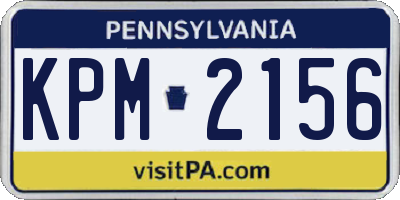 PA license plate KPM2156