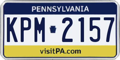 PA license plate KPM2157