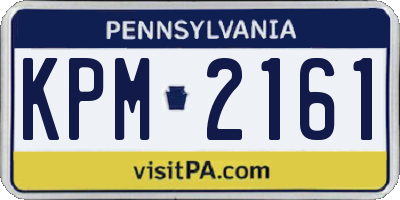 PA license plate KPM2161