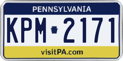 PA license plate KPM2171