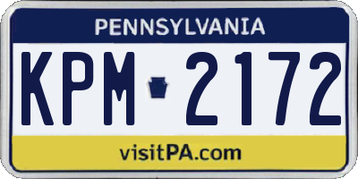 PA license plate KPM2172