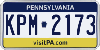 PA license plate KPM2173