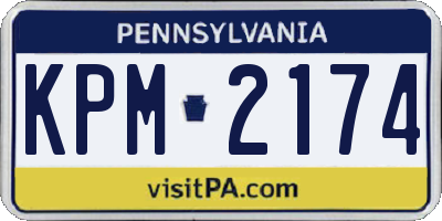 PA license plate KPM2174