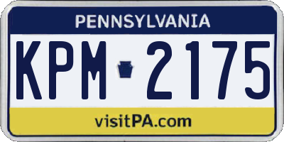 PA license plate KPM2175