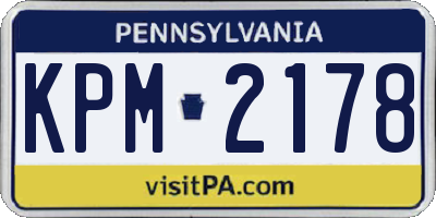 PA license plate KPM2178