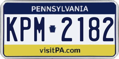 PA license plate KPM2182