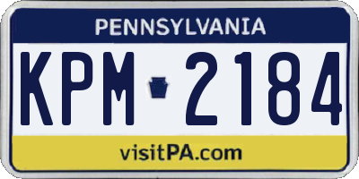 PA license plate KPM2184