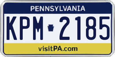 PA license plate KPM2185