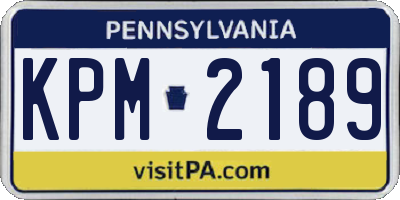 PA license plate KPM2189