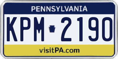PA license plate KPM2190