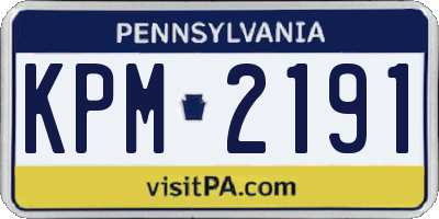 PA license plate KPM2191