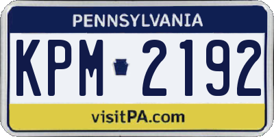 PA license plate KPM2192
