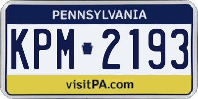 PA license plate KPM2193
