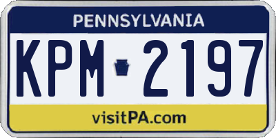 PA license plate KPM2197