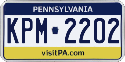PA license plate KPM2202