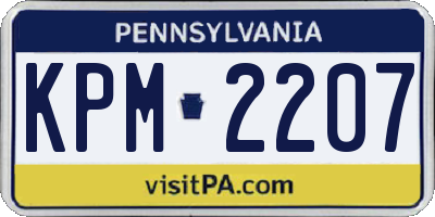 PA license plate KPM2207