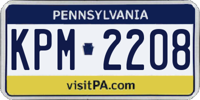 PA license plate KPM2208
