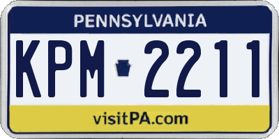 PA license plate KPM2211