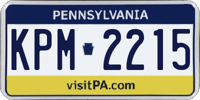 PA license plate KPM2215